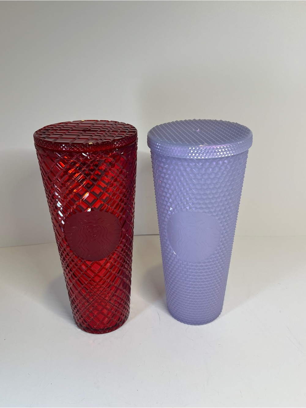 Starbucks 24oz Tumbler Venti Cup Lot Icy Lilac Red Jewelled Holiday Winter X-Mas